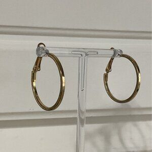 Gold Tone Classic Hoop Earrings For Women
